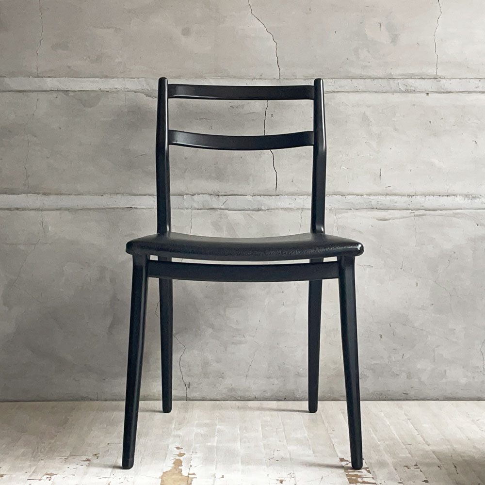 天童木工 TENDO インパラチェア Impala Chair ダイニングチェア ブラック 本革 ホワイトビーチ材 佐々木敏光 ジャパニーズミッドセンチュリーモダン B ♪