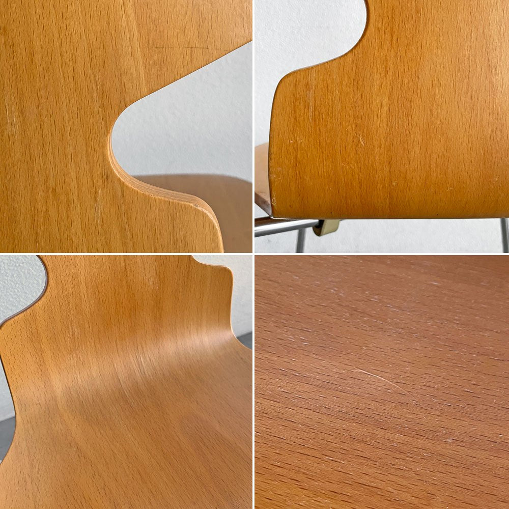 フリッツハンセン Fritz Hansen 3101 アリンコチェア アントチェア 4本脚 ナチュラルビーチ ラッカー仕上げ フェルトグライズ アルネ・ヤコブセン A 〓