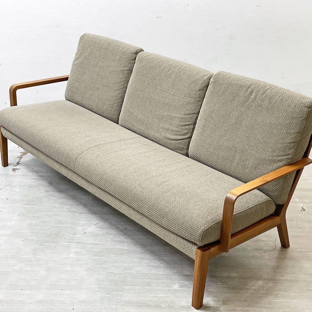 カリモク karimoku 3pソファ 3シーター WU45 ファブリック ブナ材 ローストビーチカラー W188cm ●