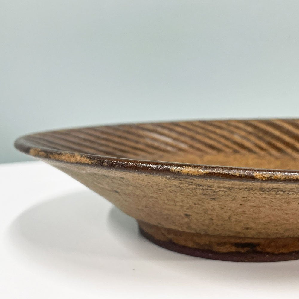 小澤基晴 ぐるぐる 8寸鉢 23.5cm 現代作家 陶器 盛鉢 鎬鉢 土器 陶器 和食器 ◎