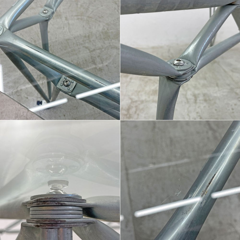 システム180 SYSTEM180 ガラストップテーブル ミーティングテーブル W205cm キャスター付き ドイツ 〓