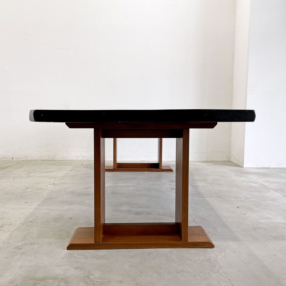 BC工房 ダイニングテーブル LDテーブル 無垢材 一枚板 節  W240cm 天板厚約5cm 和モダン オーダー品 クラフト家具 店舗什器 〓