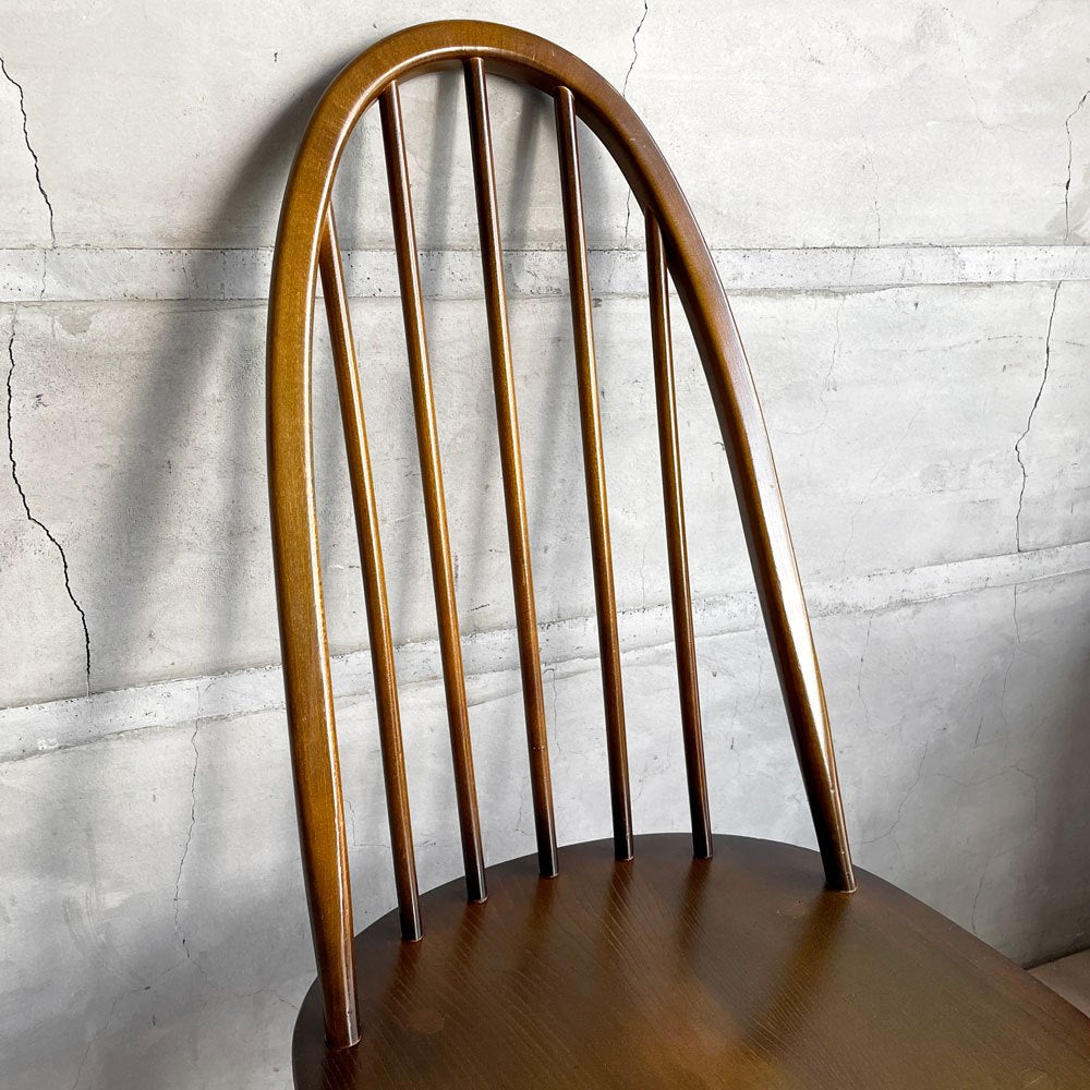 アーコール Ercol クエーカーチェア ダイニングチェア ハイバック オールドコロニアル ブラウン エルム材 ビーチ材 UKビンテージ 英国家具 ♪