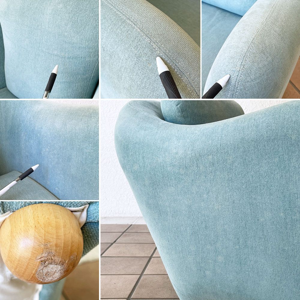 イデー IDEE ミニミラーアームチェア MINI MILLER ARM CHAIR パーソナルチェア シングルソファ ファブリック ブルーグレー ◇