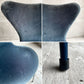 フリッツハンセン Fritz Hansen 3107 セブンチェア フルパティング ベルベット生地 ミッドナイトブルー アルネ・ヤコブセン デンマーク 北欧家具 A ♪