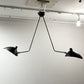 セルジュ ムーユ Serge Mouille ペンダントライト 2灯 リプロダクト品 ブラック スチール 廃番 要電気工事 ●