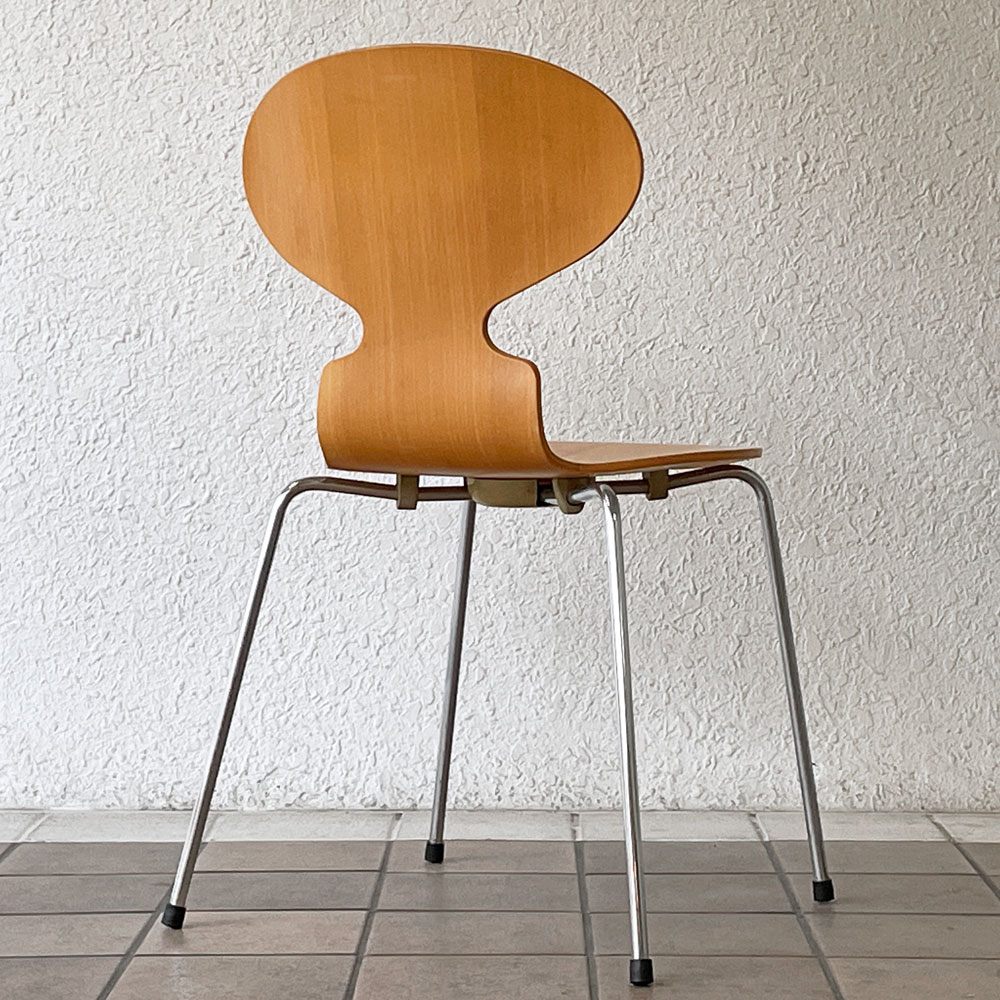 フリッツハンセン Fritz Hansen アントチェア 4本脚 ナチュラルビーチ ラッカー アルネ・ヤコブセン 北欧家具 E ◇