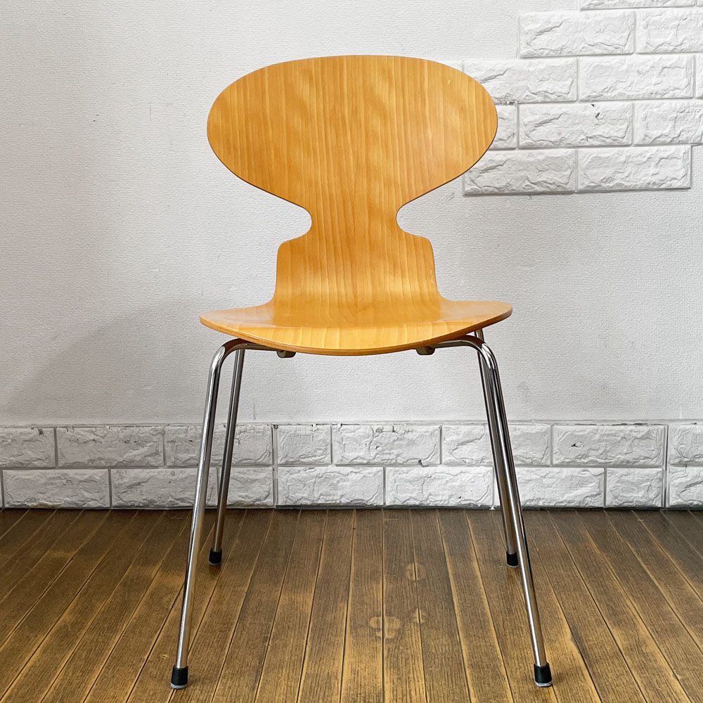 フリッツハンセン Fritz Hansen 3101 アリンコチェア アントチェア 4本脚 ナチュラルビーチ ラッカー仕上げ フェルトグライズ アルネ・ヤコブセン D ◎