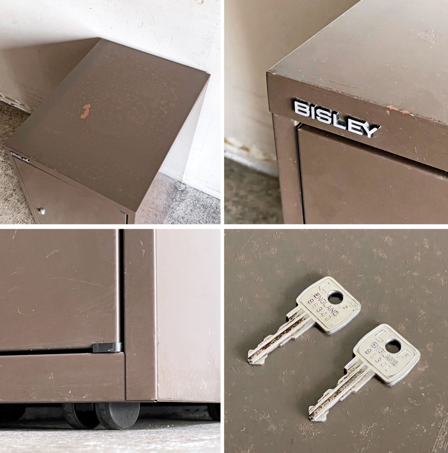 ビスレー BISLEY ベーシック BASIC BA3/29 キャビネット スチールロッカー キャスター ブラウン 1ドア 鍵付き 英国 廃番 ■