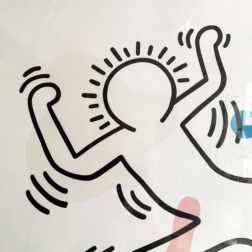キース・ヘリング Keith Haring 1986 アートポスター 額装品 ビンテージ♪