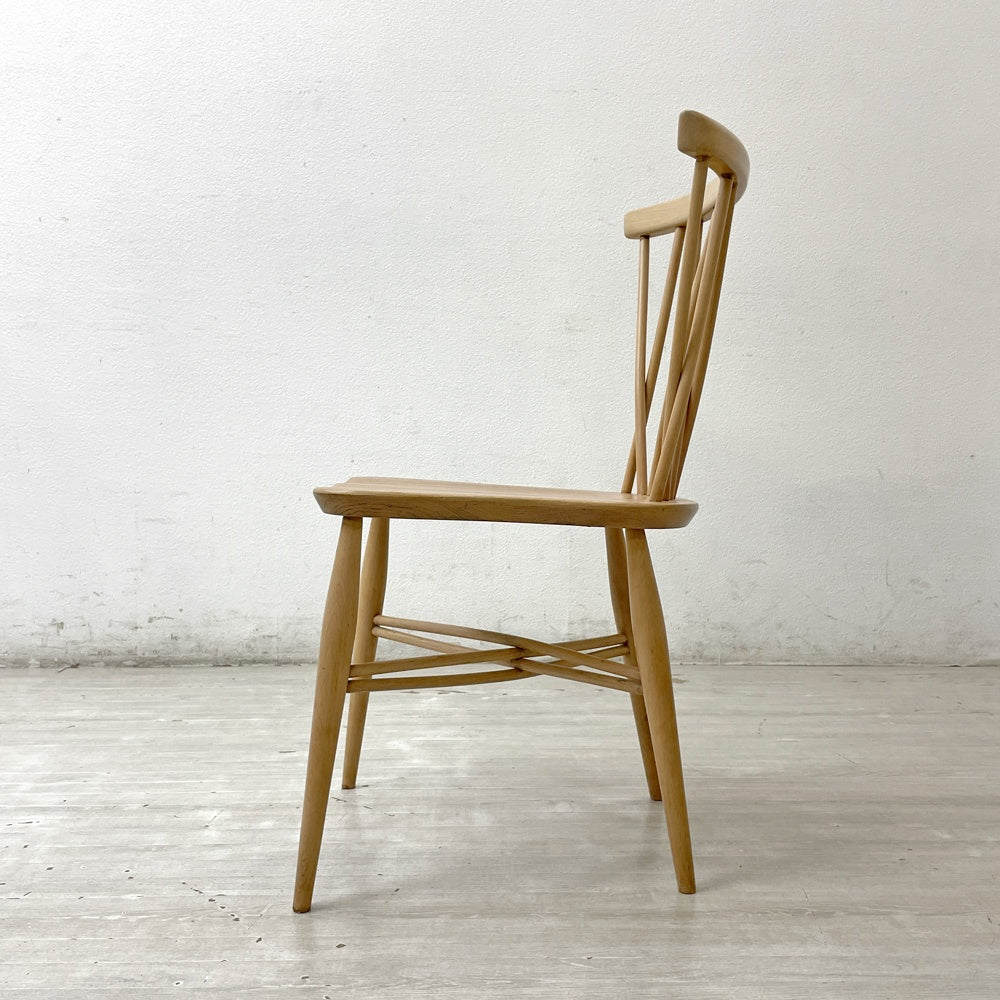 アーコール Ercol クロスバックチェア エックスバック ラティスドチェア エルム材 UKビンテージ Vintage 英国家具 ●