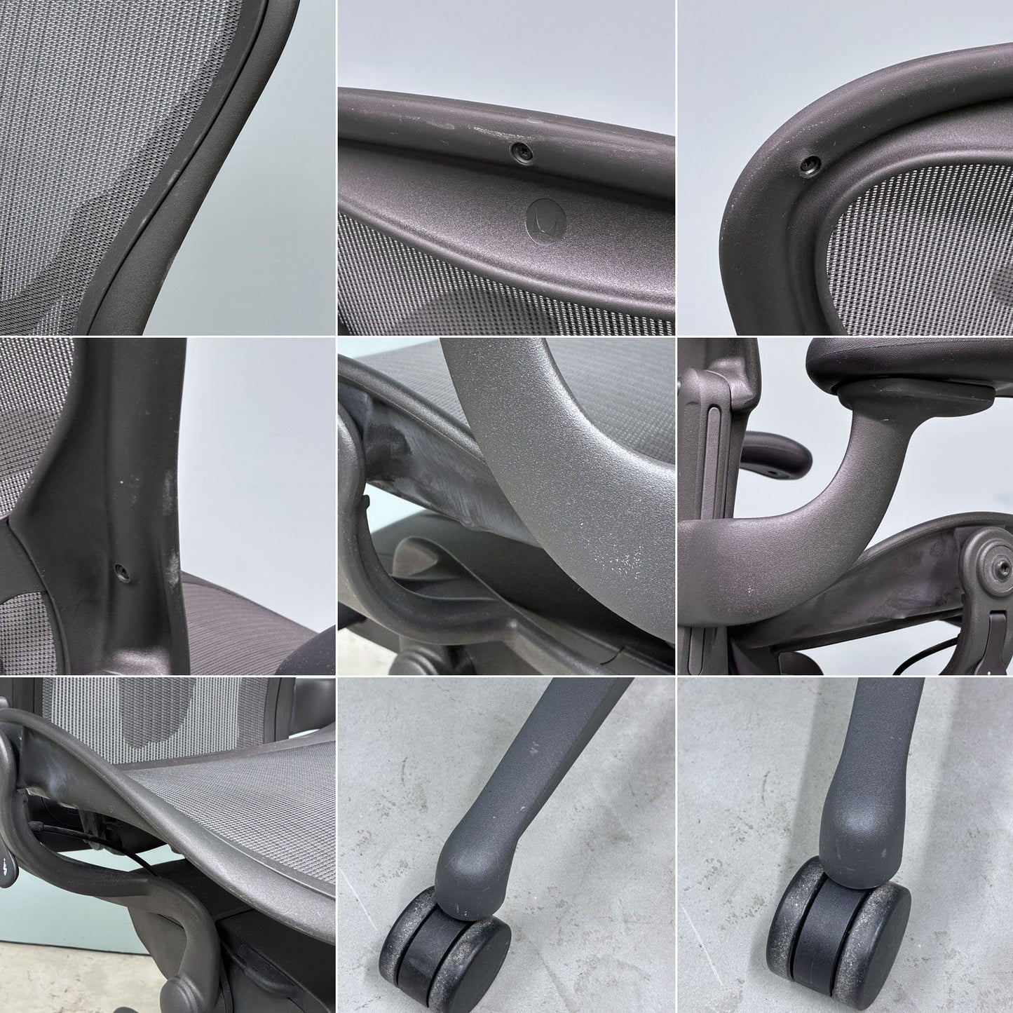 ハーマンミラー Herman Miller アーロンチェア デスクチェア リマスタード ライト Aサイズ グラファイトベース ビル・スタンフ ＆ ドン・チャドウィック ポスチャーフィット ◎