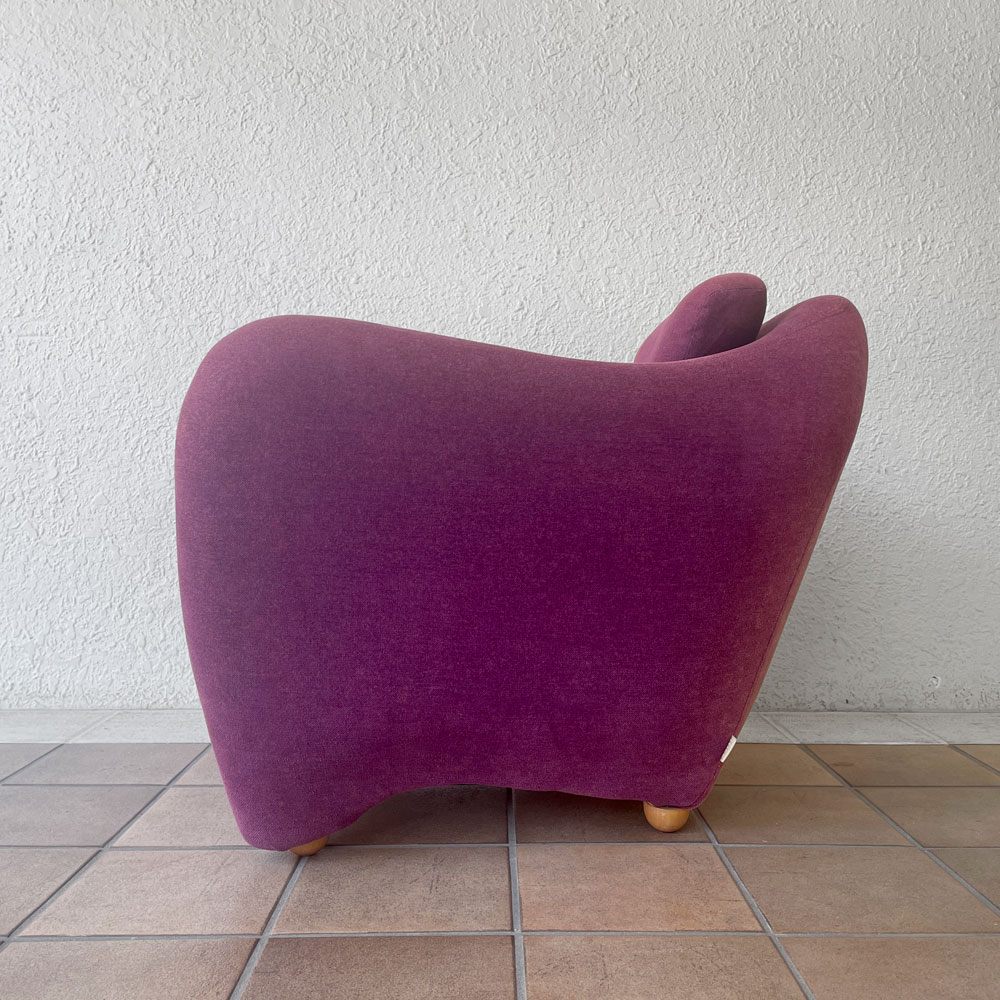 イデー IDEE ミニミラーアームチェア MINI MILLER ARM CHAIR パーソナルチェア シングルソファ ファブリック パープル 廃番色 ◇