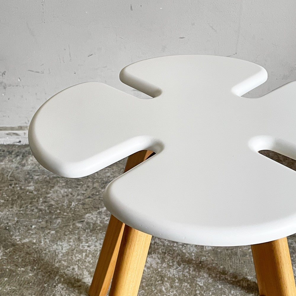 天童木工 Tendo クローバー Clover スツール ハイ ホワイトカラー T-3140MD-WA ビーチ材 MDF スタッキング H44cm 小池智子 国産家具 ■