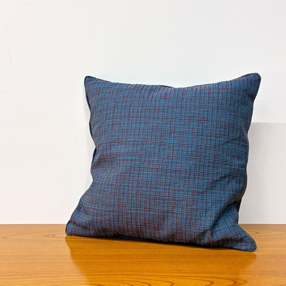 カッシーナイクスシー Cassina ixc. クッション W45cm ターコイズブルー×ブラウン フェザー 織柄 モダン B ◎