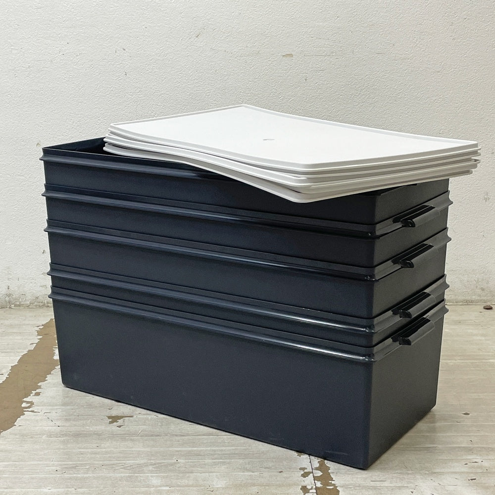 タッパーウェア Tupperware スーパーケース Super Case ロング38L×3個＋ディープロング56L×2個セット 収納ケース ●