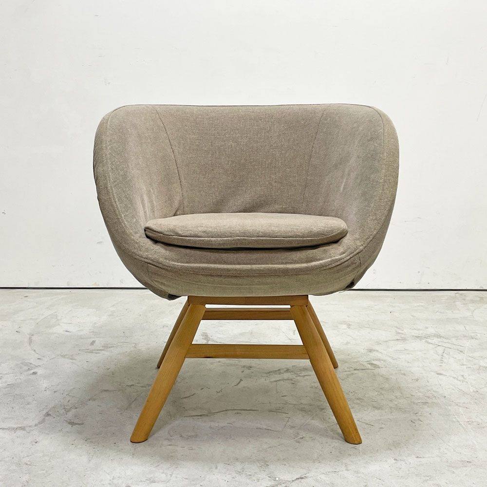 モモナチュラル Momo Natural モールドラウンドチェア MOLD ROUND M-ROUND CHAIR SO ダイニングチェア アルダー材 カバーリング 回転式 定価￥45,000- B ●
