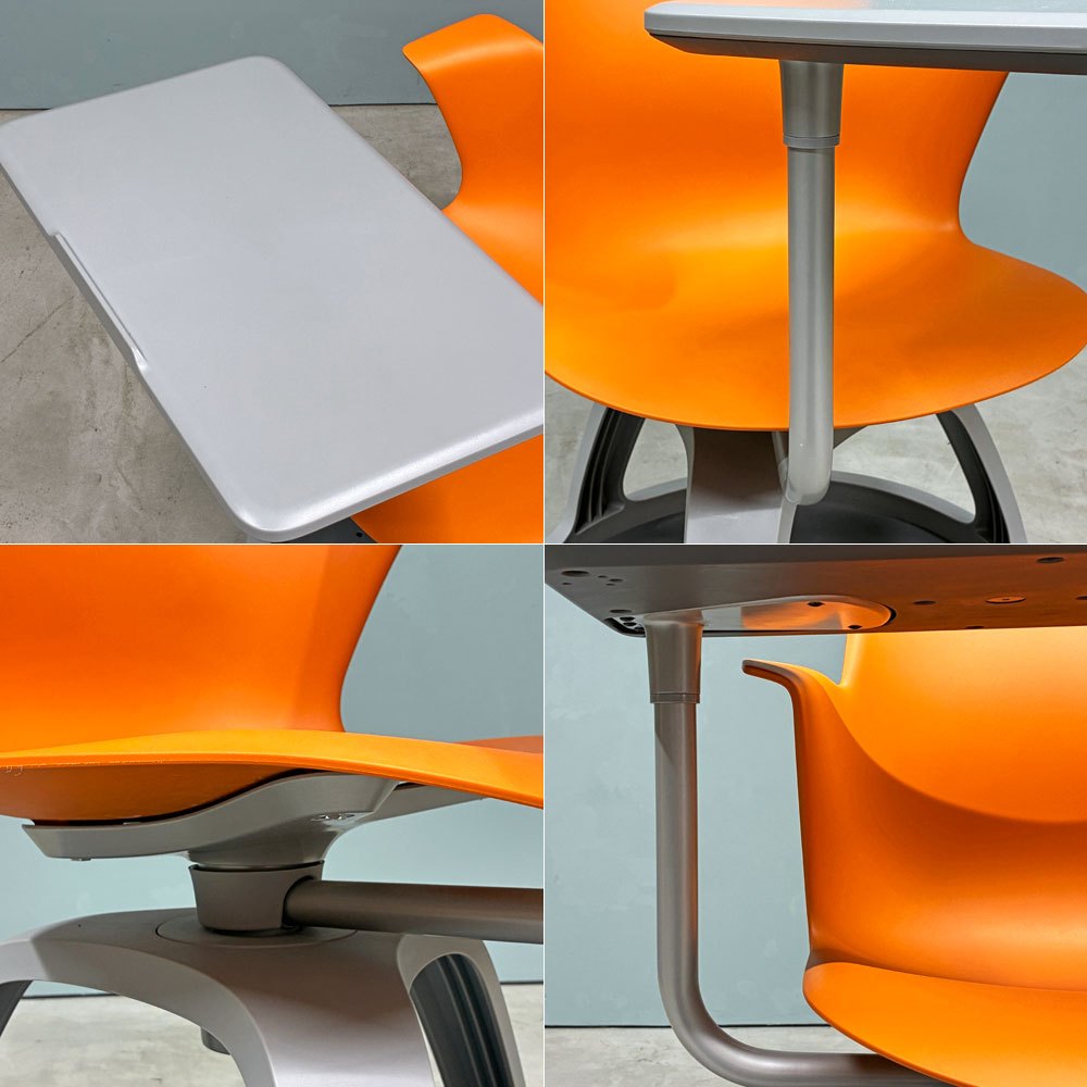 スチールケース Steelcase ノード node ミーティングチェア オフィスチェア シトロン 可動式サイドテーブル＆キャスター付き ◎ ◎