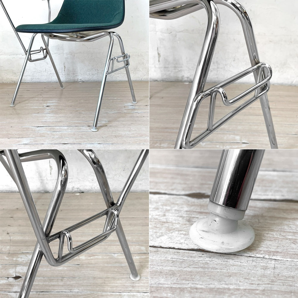 ハーマンミラー Herman Miller サイドシェルチェア セカンド 2nd ビンテージ アプホルスター スクールベース スタッキングベース 肘掛けテーブル付 イームズ ミッドセンチュリー G ★