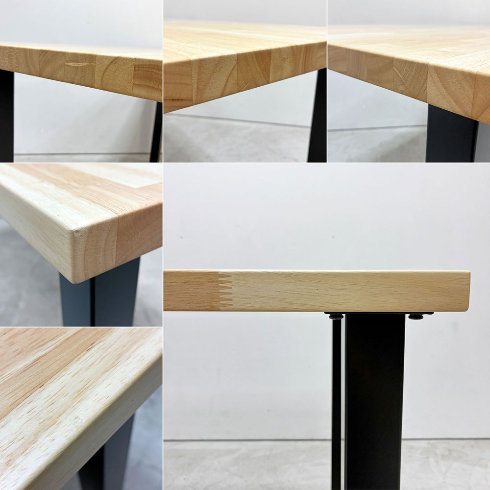 かなでもの KANADEMONO ザ・テーブル THE TABLE デスク ブラック 120x60cm スクエアバー脚 ブラック  ナチュラル 配線孔付き ●