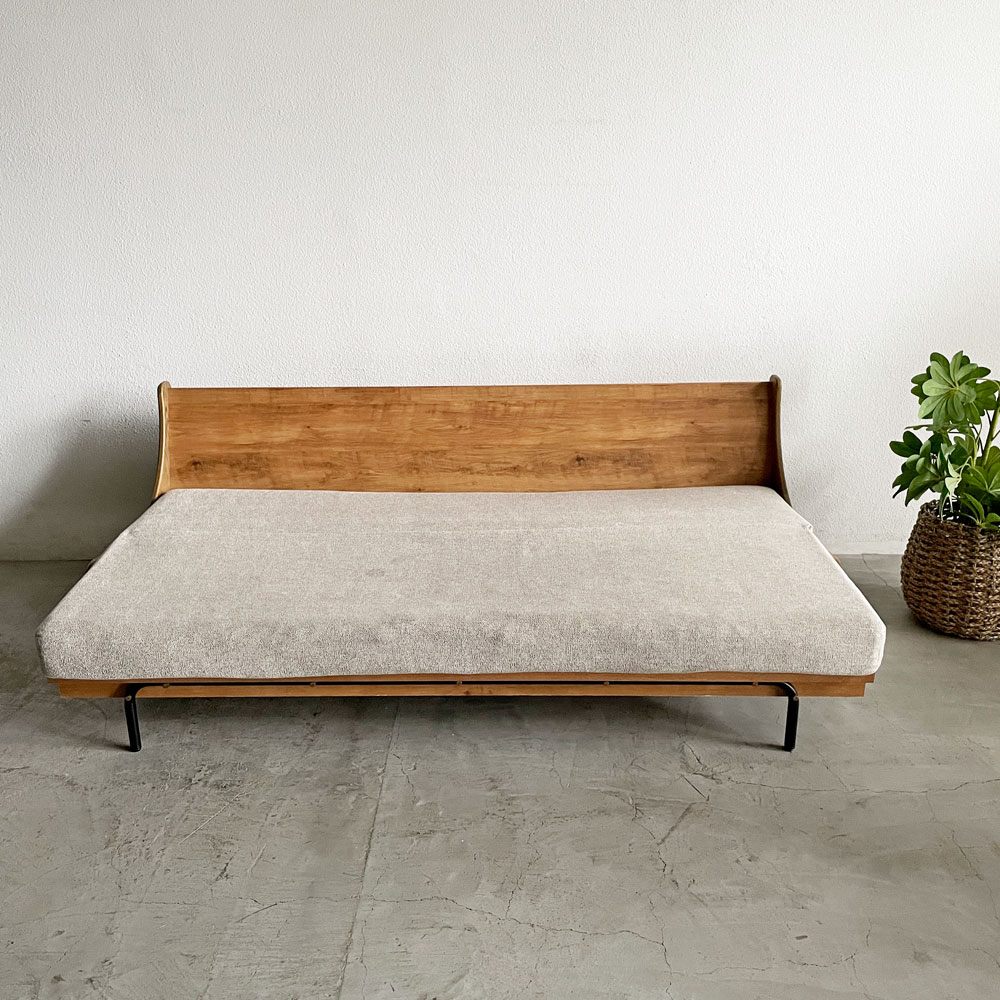ジャーナルスタンダードファニチャー j.s.F ハビタ ソファベット HABITAT SOFA BED デイベッド 3Pソファ オーク材 インダストリアルテイスト 定価￥231,000- 〓