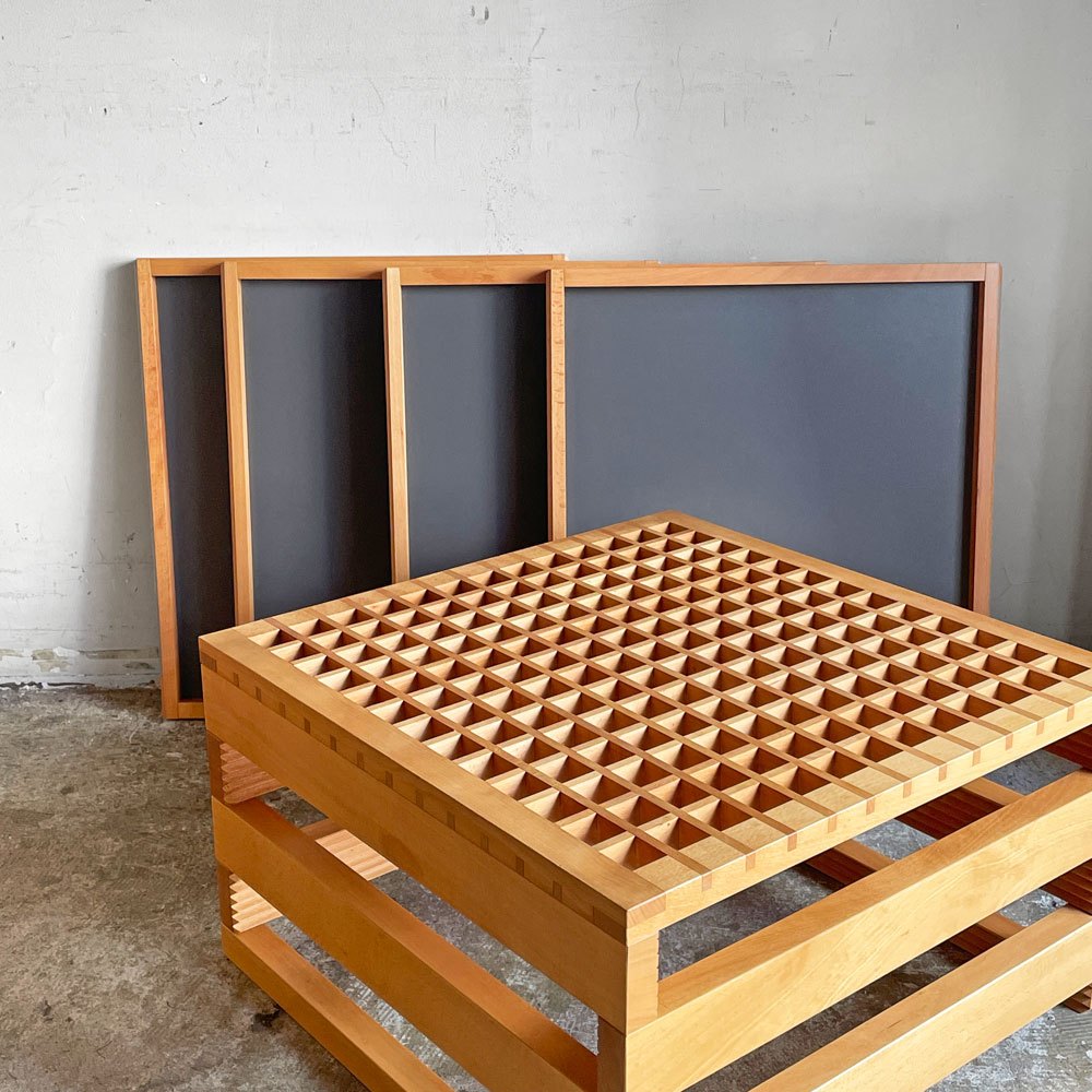 ベラート Bellato テトラテーブル Tetra Table チェリー材 ヴェルナール・ヴューアルヌッソン Bernard Vuarnesson 格子天板 イタリア ■