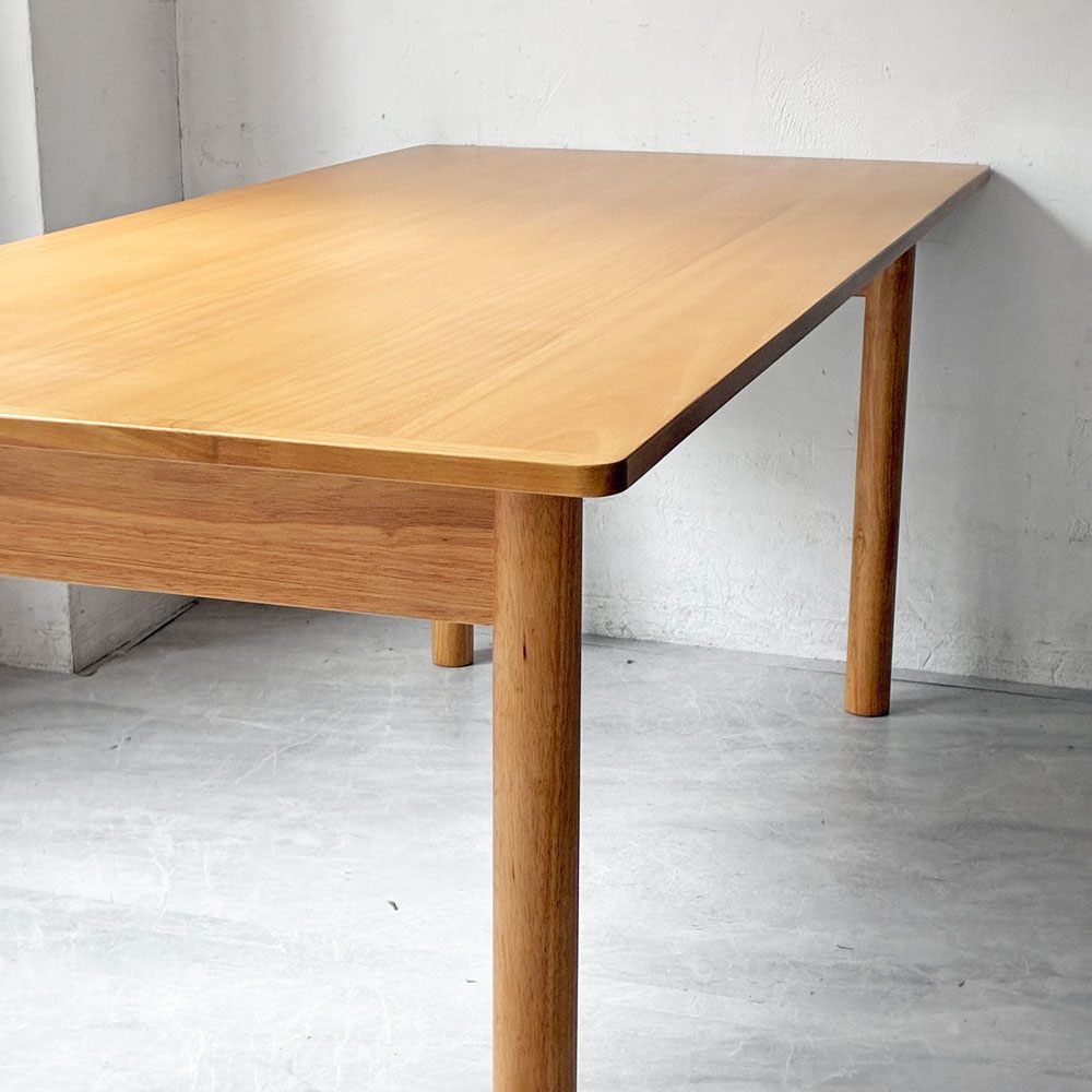 無印良品 MUJI 木製テーブル ダイニングテーブル ラバーウッド材 Ｗ180cm ナチュラルデザイン 美品 参考定価￥59,900- ★