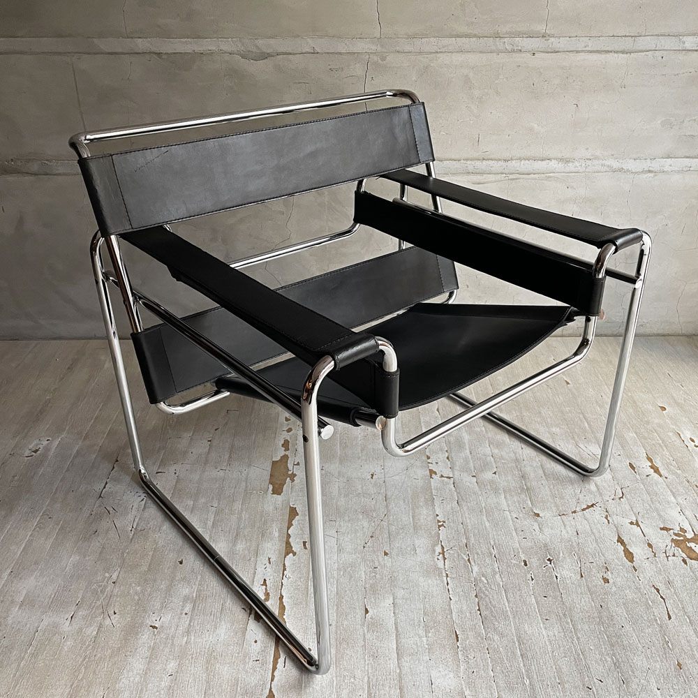 ガビーナ GAVINA ワシリーチェア Wassily Chair クラブチェアB3 ラウンジチェア 1960s ビンテージ マルセル・ブロイヤー Marcel Breuer レザー×スチールパイプ モダン バウハウス 希少 ♪