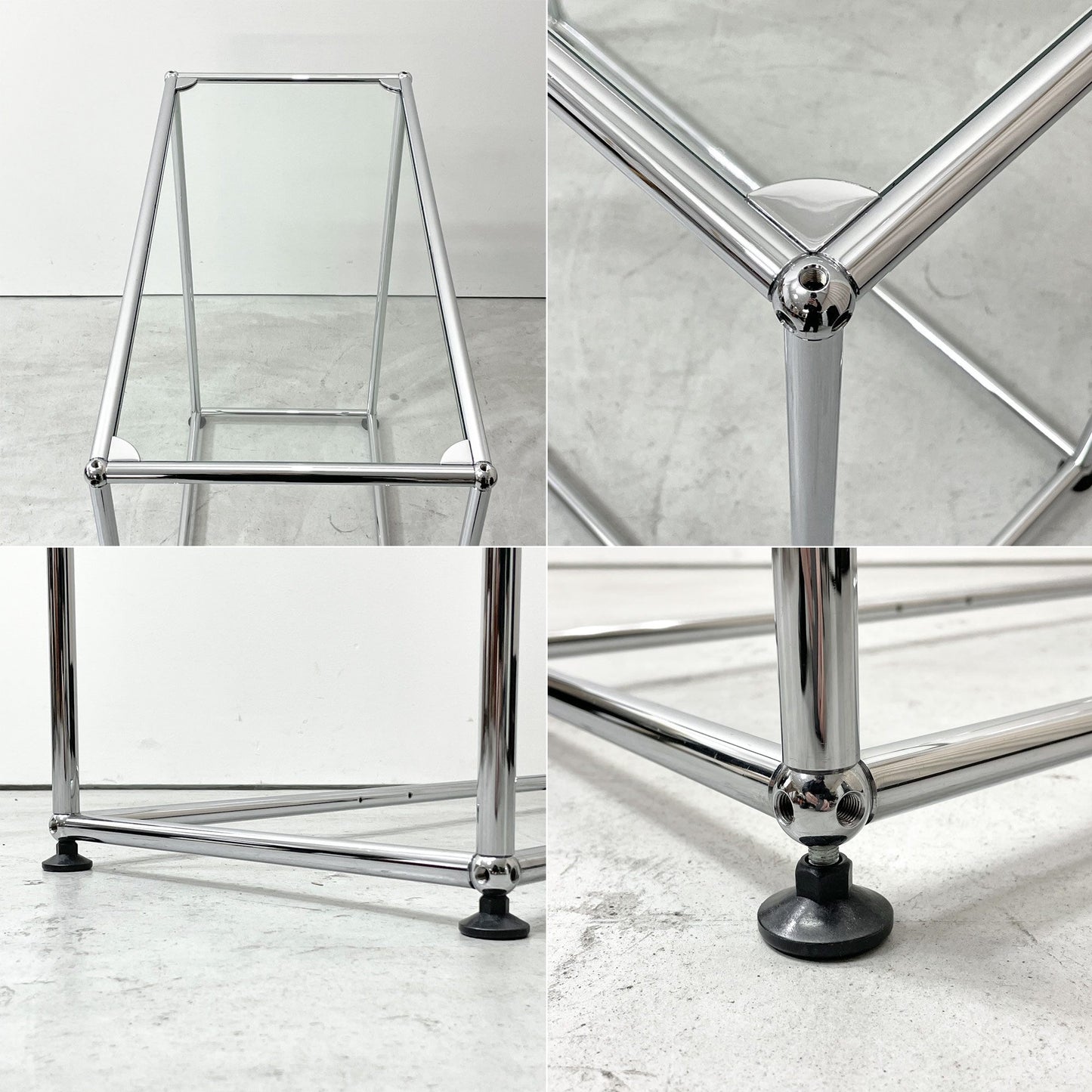 ユーエスエムハラー USM Haller USMハラー モジュラーファニチャー コンソールテーブル エントランステーブル ガラストップ スイス ●