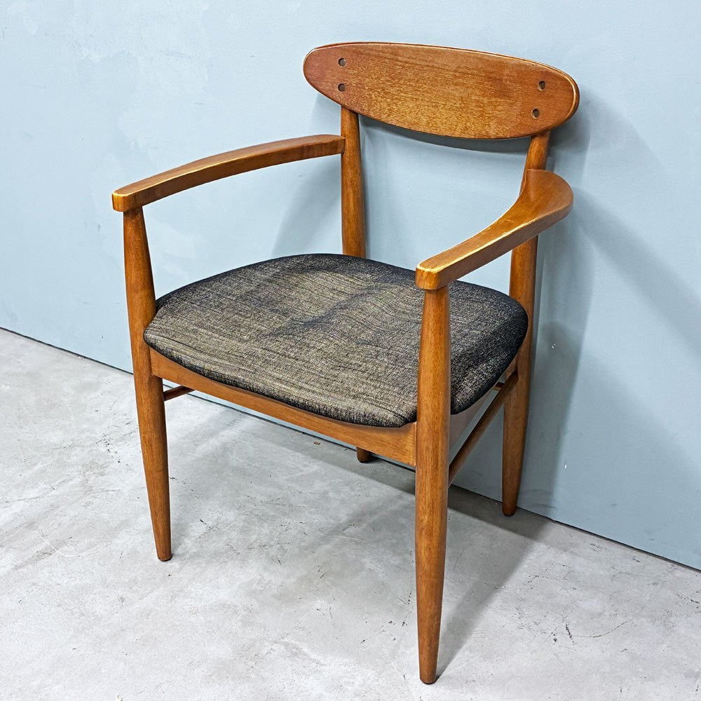 アクメファニチャー ACME Furniture トラッセル アームチェア TRESTLES ARM CHAIR ダイニングチェア ウォールナット ファブリックシート USビンテージスタイル 現状品 A ◎
