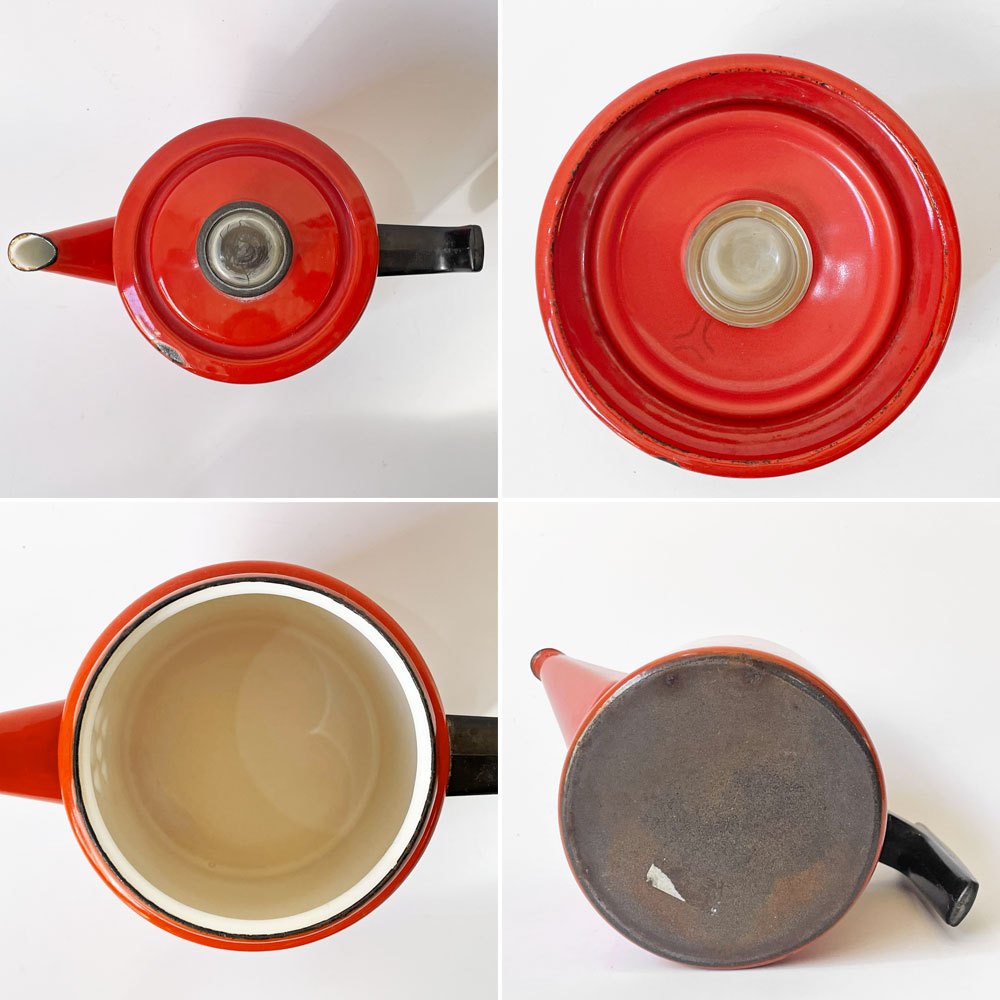 フィネル FINEL ペフトーリ Pehtoori エナメルコーヒーポット Sサイズ 0.7L レッド アンティ・ヌルメスニエミ フィンランド 北欧ビンテージ ★