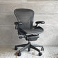 ハーマンミラー HermanMiller アーロンチェア ライト Aサイズ クラシックカーボンメッシュ ポスチャーフィット グラファイトベース アーム固定 ♪
