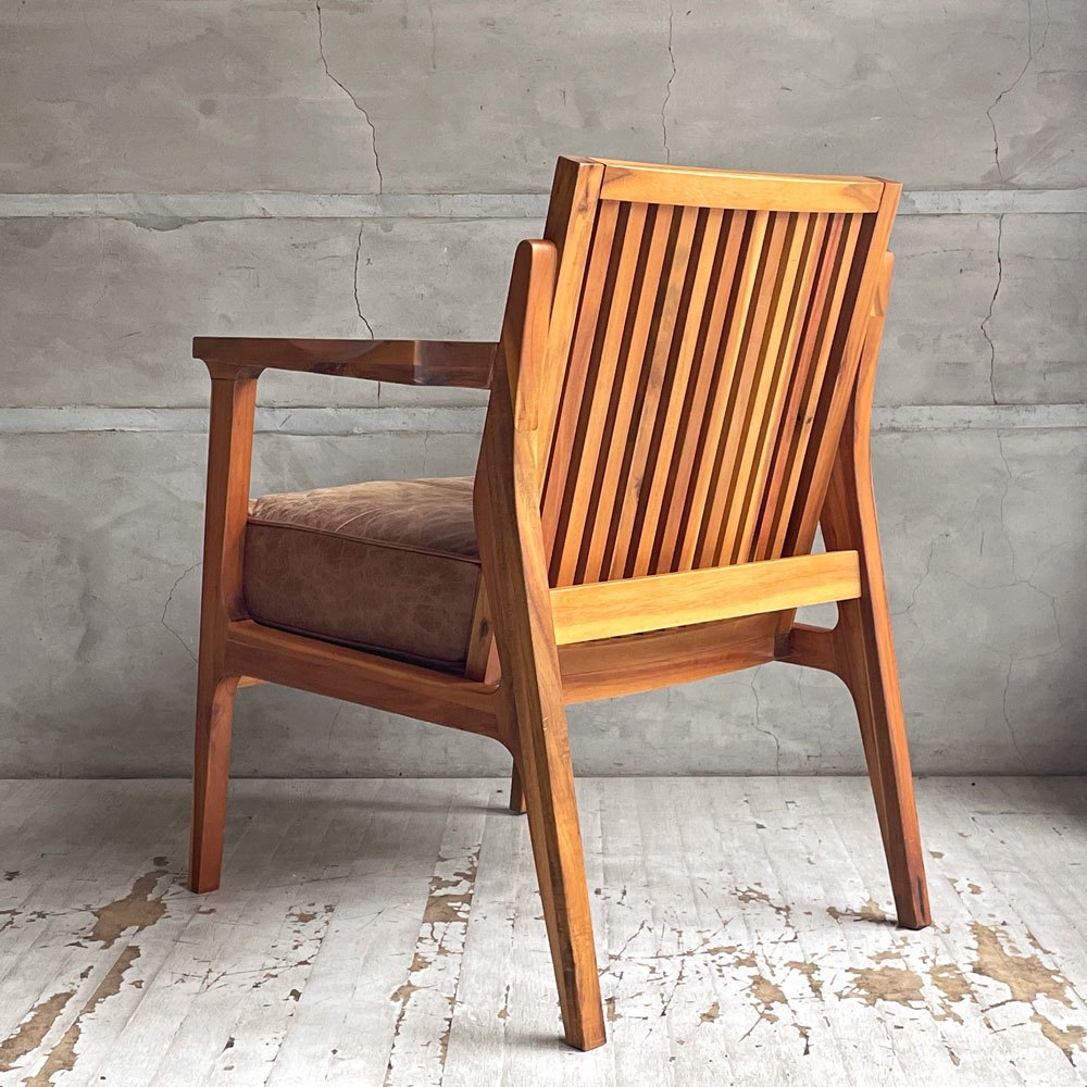 ダブルティー WTW アペルト チェア APERTO CHAIR NT アームチェア ラウンジチェア 1Pソファ レザー ブラウン 西海岸 ウエストコースト ♪