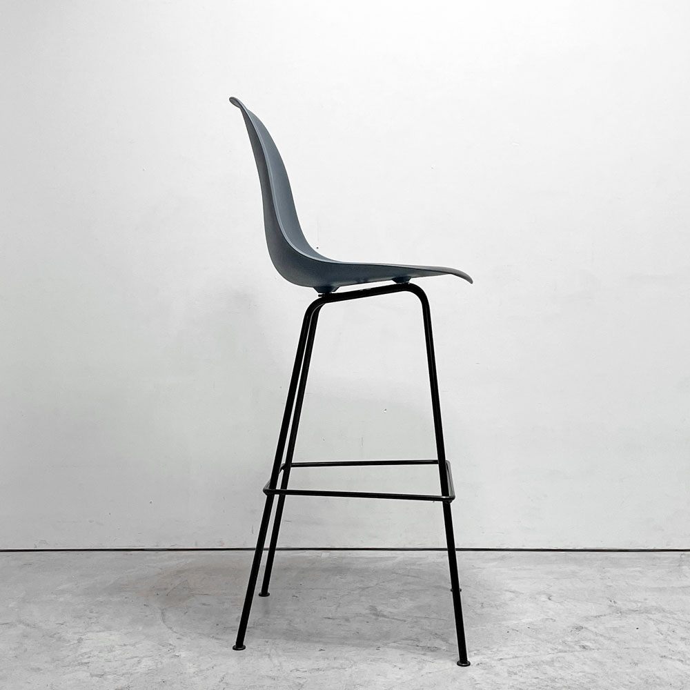 ハーマンミラー Herman Miller イームズプラスチックシェルスツール バーハイトスツール H115.5cm ポリプロピレン製 チャコール 廃番カラー ミッドセンチュリー A ●