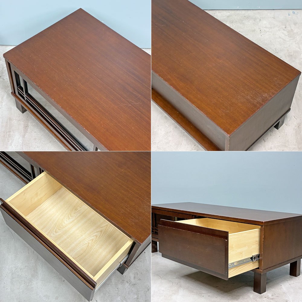 エーフラット a.flat テレビボード AVボード テレビボード スライド扉 幅120.5cm 和モダン 現状品 ◎