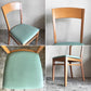 カリガリス Calligaris ビーチ材 ダイニングチェア ブルー系カラー PVCレザーシート 合皮 2脚セット イタリアモダン ■