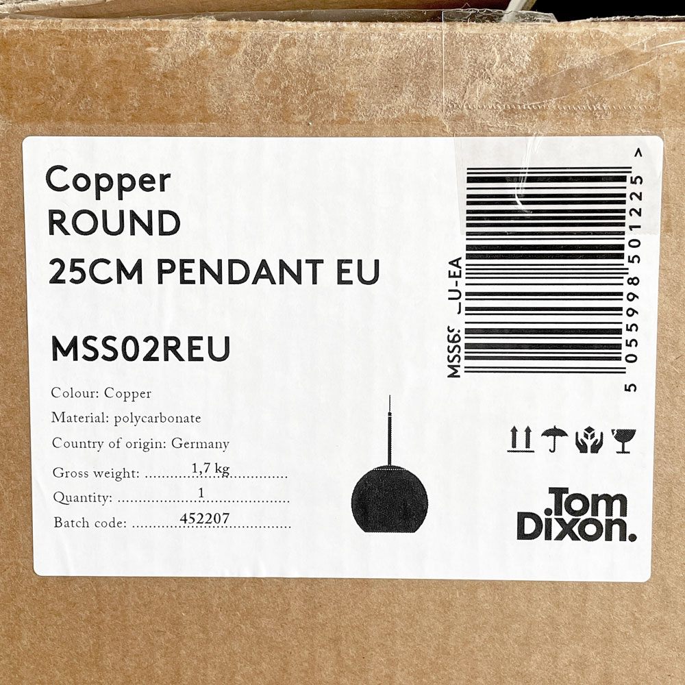 トムディクソン Tom Dixon コッパー ラウンドペンダントライト 25 Copper Round Pendant 25 コッパー 箱付き 未使用品 ■