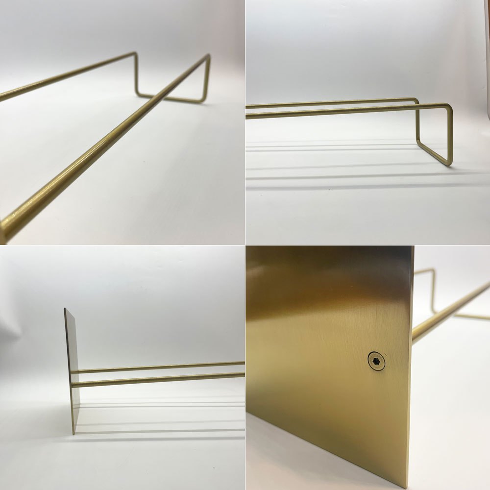 HERE by DETAIL スロープ ブックエンド Slope Bookend レコードスタンド マンゴーウッド ゴールドフレーム 天然木 インテリア ★