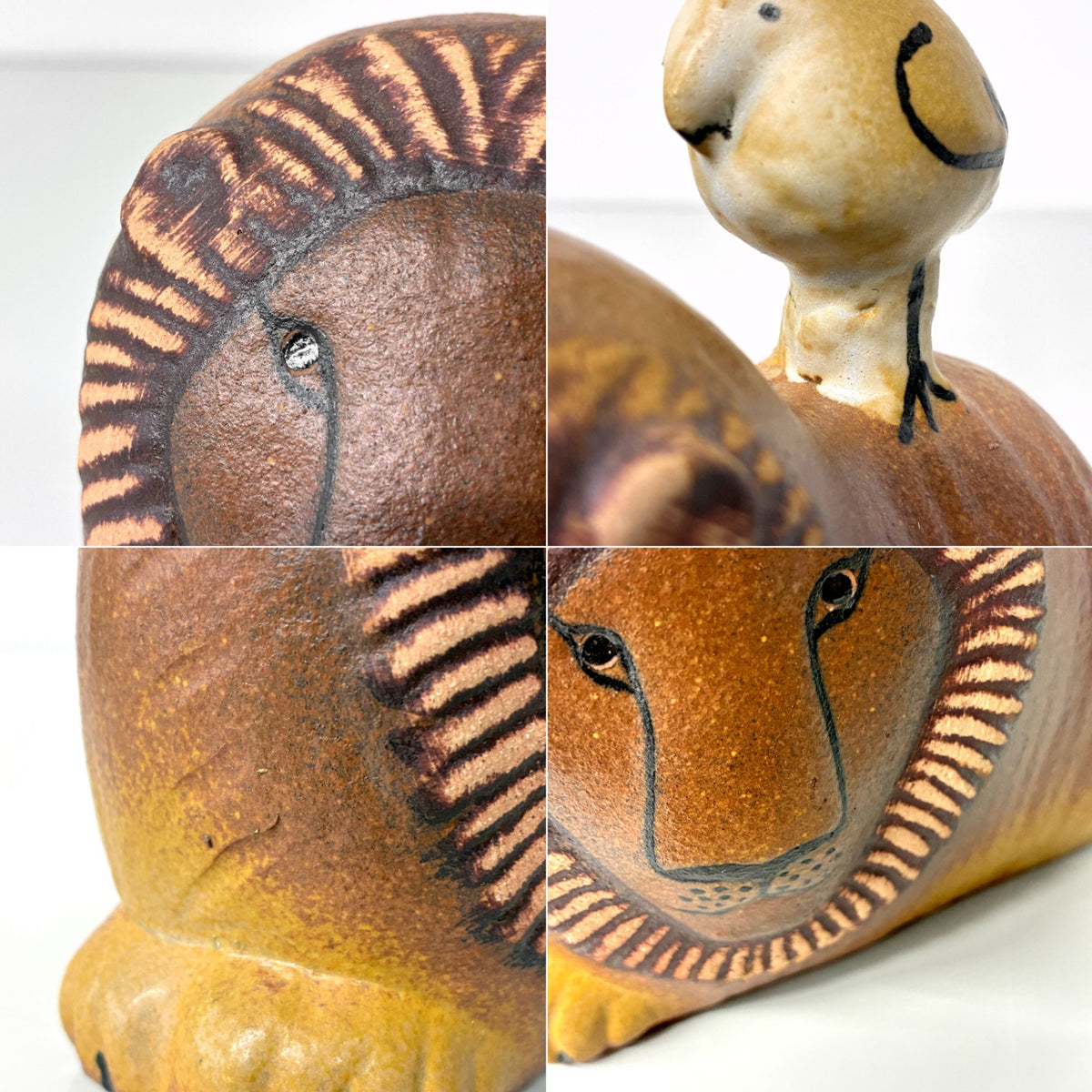 グスタフスベリ GUSTAVSBERG K-Studion リサラーソン Lisa Larson ライオンウィズバード LION WITH BIRD フィギュリン 現行品 ◎