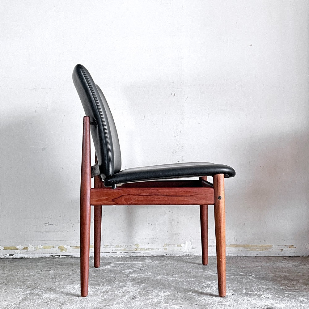 フランス＆サン France&Son 191チェア ダイニングチェア ラウンジチェア チーク材 レザー張り フィンユール Finn Juhl 北欧家具 ビンテージ ■