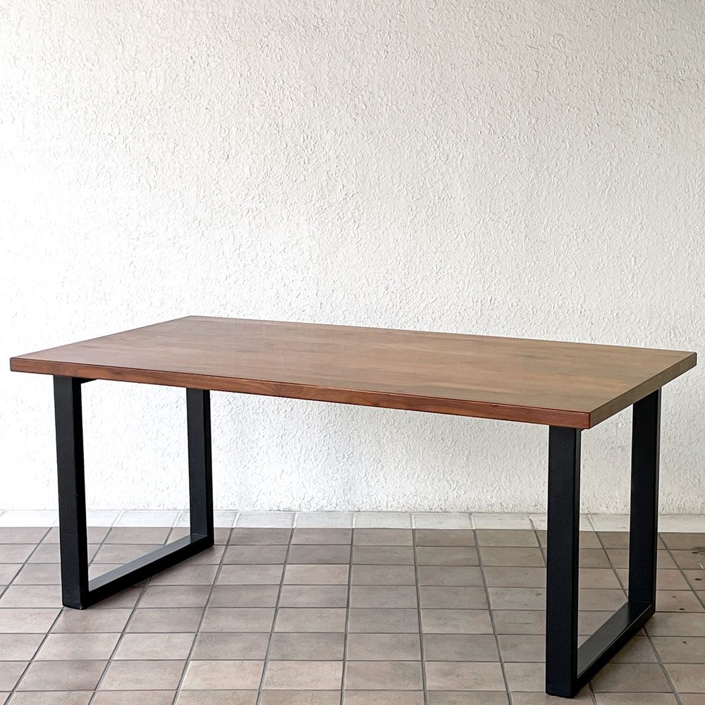 アクタス ACTUS エフジェイ FJ ダイニングテーブル ウォールナット材 W165cm コの字脚 ナチュラルモダン ◇