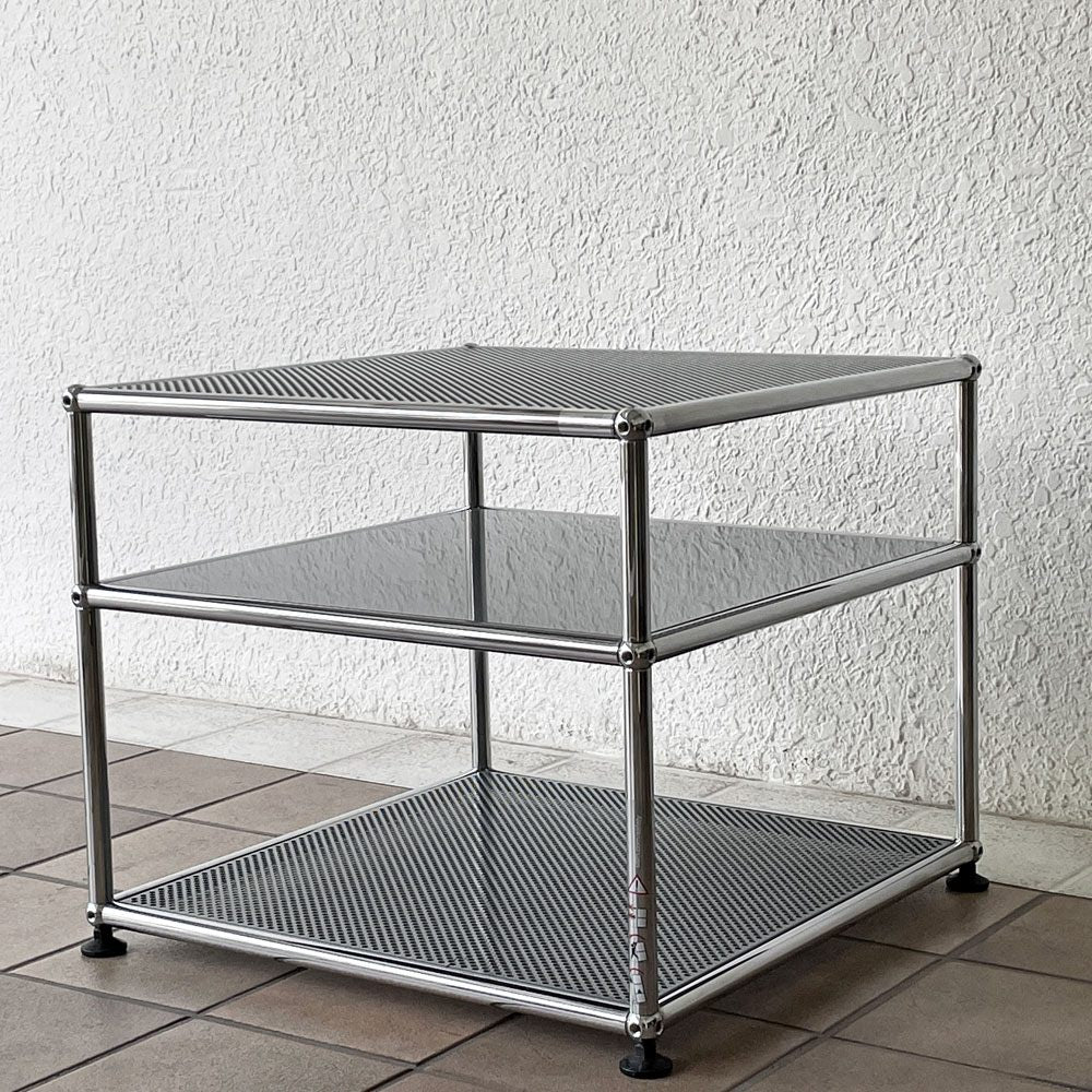 ユーエスエムハラー USM Haller モジュラーファニチャー Modular Furniture 1列3段 オープンシェルフ ディスプレイラック w52.5×D52.5×44.5cm グレー モダンデザイン スイス 参考価格83,056円 ◇