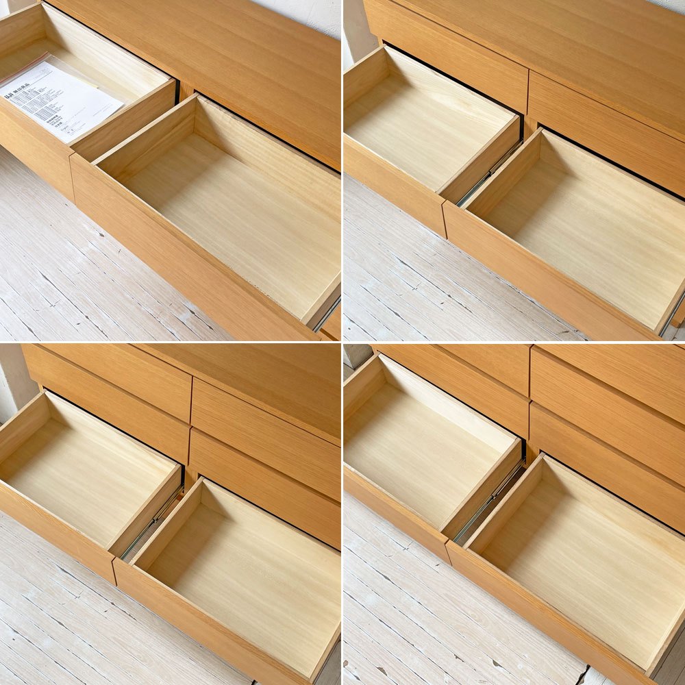 無印良品 MUJI 木製チェスト ワイドチェスト 4段8杯 オーク材 ナチュラルモダン 廃盤 ★