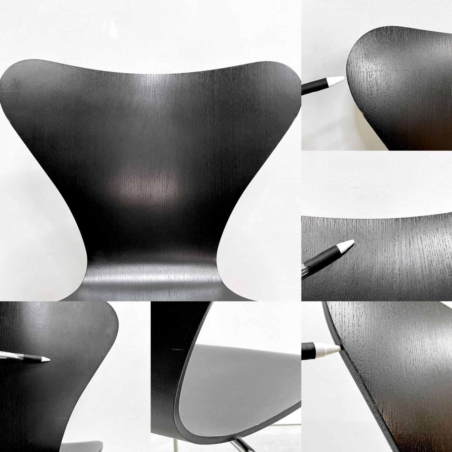 フリッツハンセン Fritz Hansen セブンチェア ダイニングチェア カラードアッシュ ブラック アルネ・ヤコブセン 北欧 デンマーク 定価￥76,780- B ●