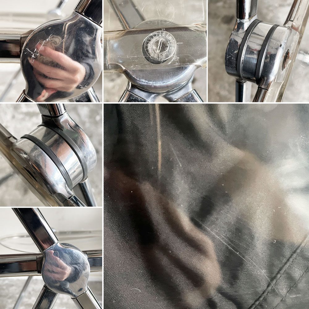 アノニマカステッリ ANONIMA CASTELLI プリアチェア PLIA チェア クリア クロームフレーム 折り畳み ジャンカルロ・ピレッティ イタリア 現状品 D ■