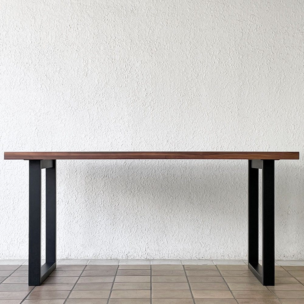 関家具 ベルデⅢ ダイニングテーブル W150cm ウォールナット 脚間調節可 モダンデザイン 定価￥65,000- ◇