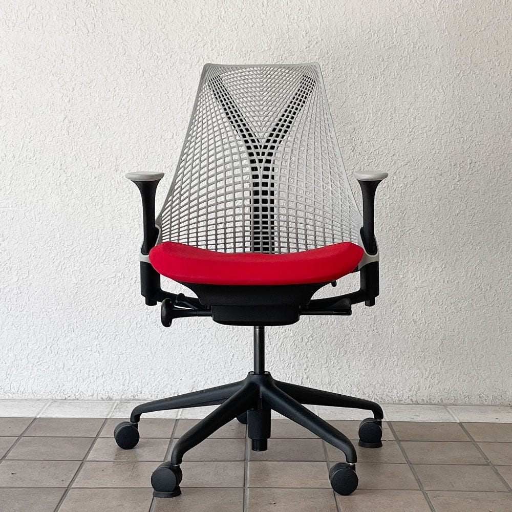 ハーマンミラー Herman Miller セイルチェア SAYL Chair デスクチェア 旧モデル イヴ・ベアール ブラック レッド グレー 2014年製 モダンデザイン ◇