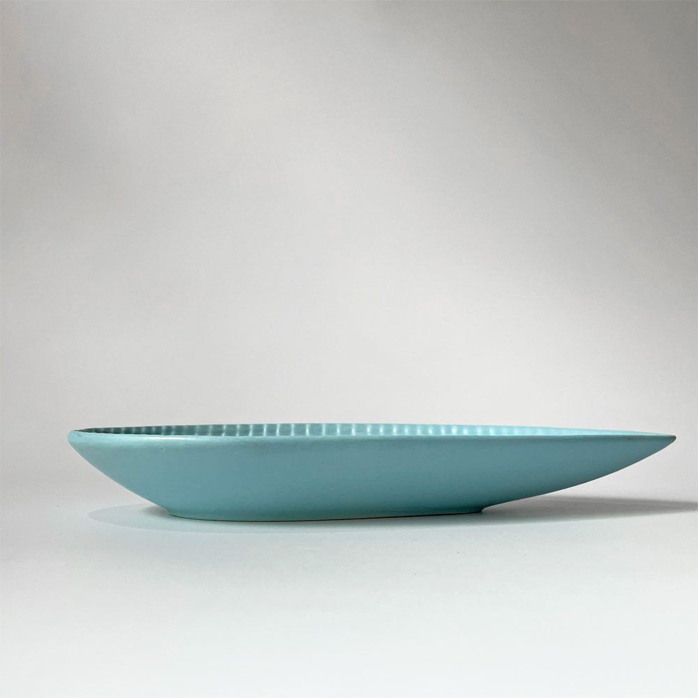 グスタフスベリ GUSTAVSBERG レプティル Reptil リーフ型 プレート スティグ・リンドベリ Stig Lindberg 北欧 ビンテージ ライトブルー ★