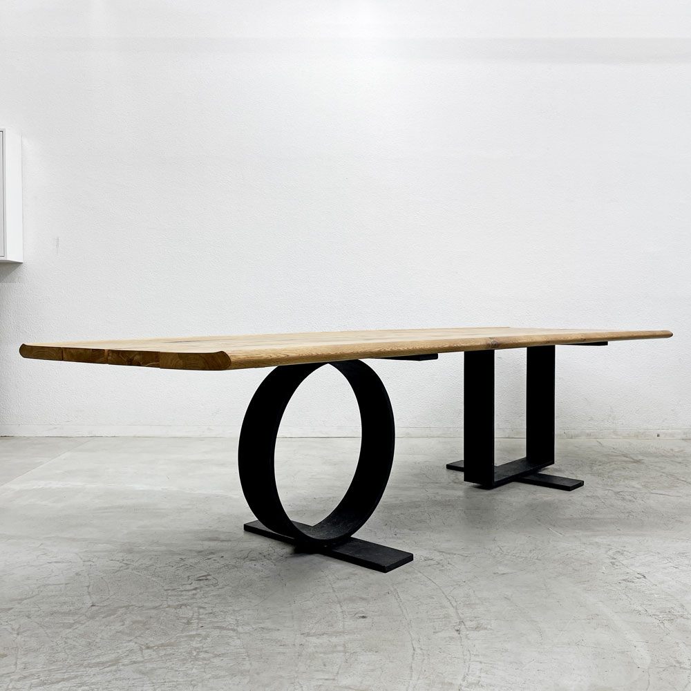 カッシーナ イクスシー Cassina ixc. 方・円 ホウエン HO-EN ダイニングテーブル フレンチオーク無垢材 スチールレッグ W300cm 戸沢忠蔵 廃番 〓