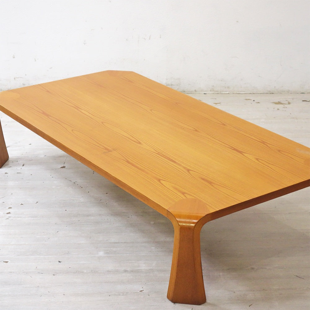 天童木工 Tendo プライウッド 座卓 欅材 ローテーブル W150cm 乾三郎 デザイン ●